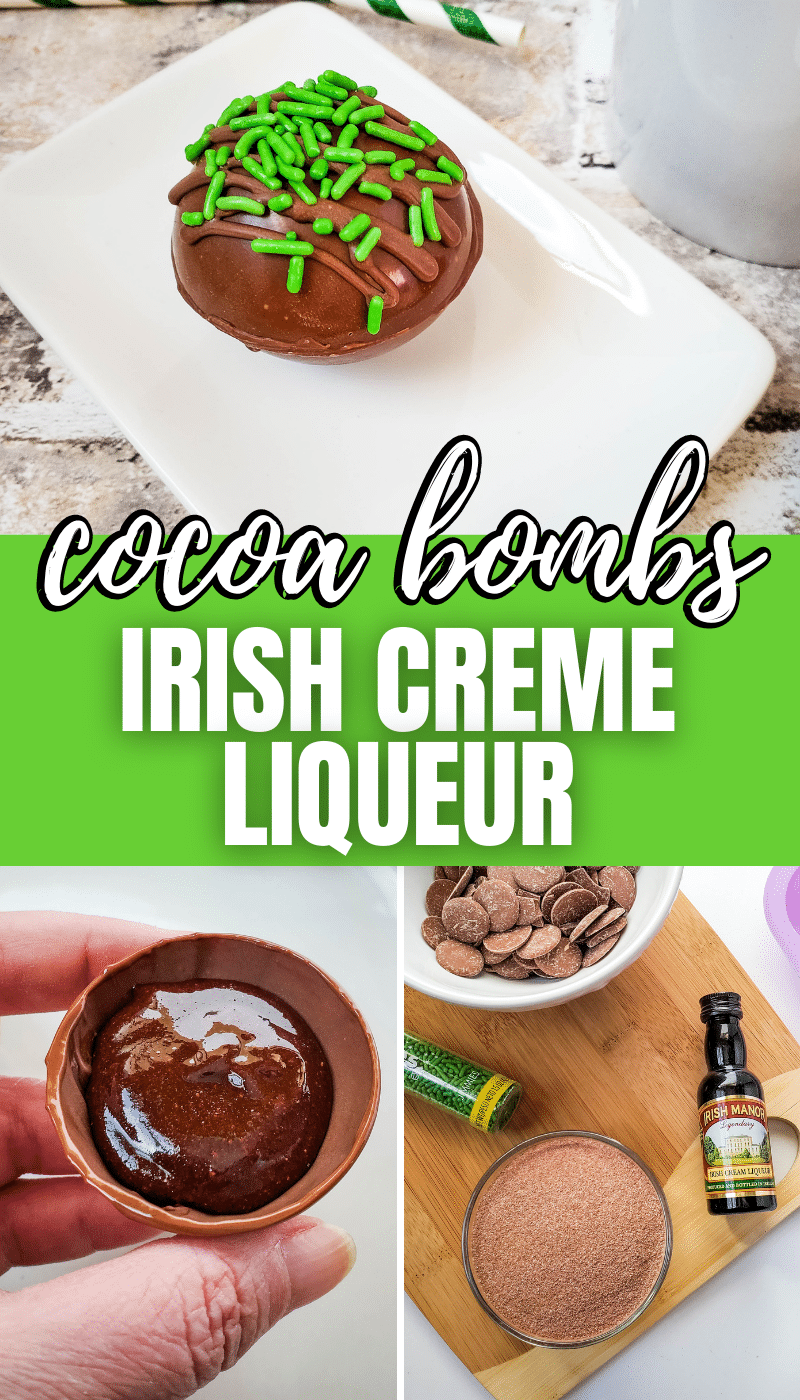 Looking for a tasty treat for just the 21 and over crowd? These Irish Cream Liqueur Hot Cocoa Bombs are the perfect way to warm up fast! #hotcocoabombs #irishcream #hotcocoa #hotchocolate #liqueur via @wondermomwannab