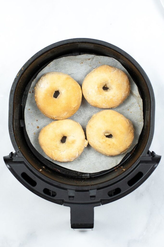 cooked donuts in an air fryer
