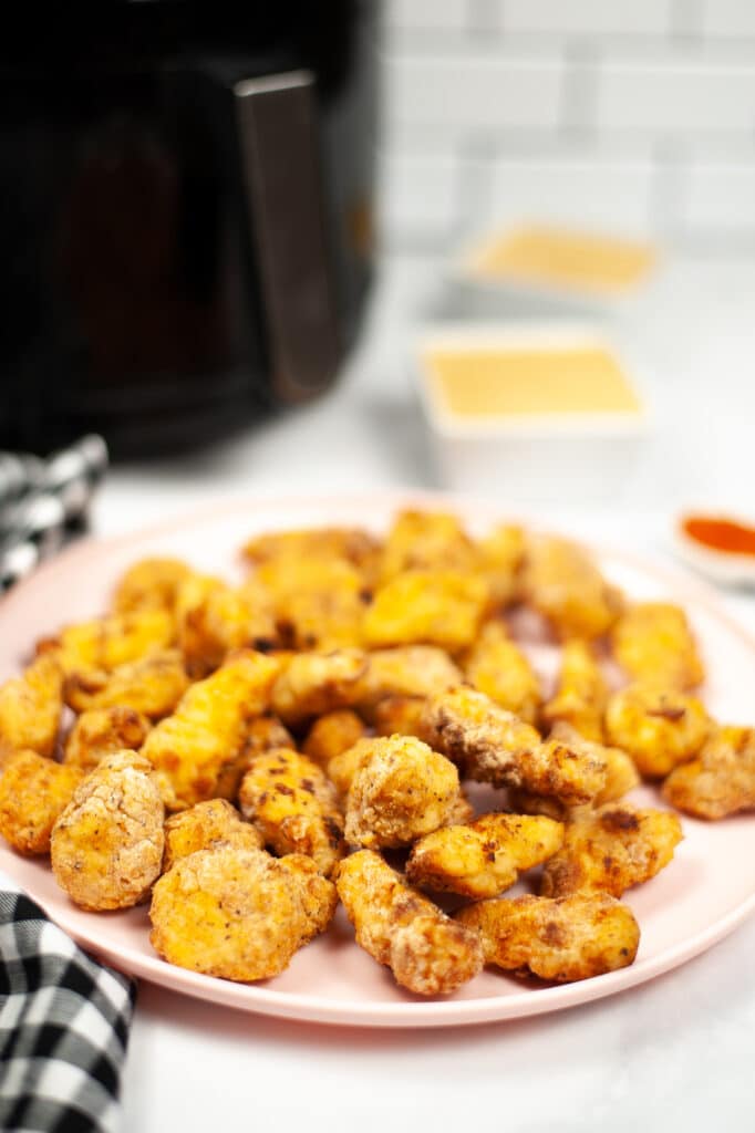 Air Fryer Copycat Chick Fil A Nuggets on a white plate