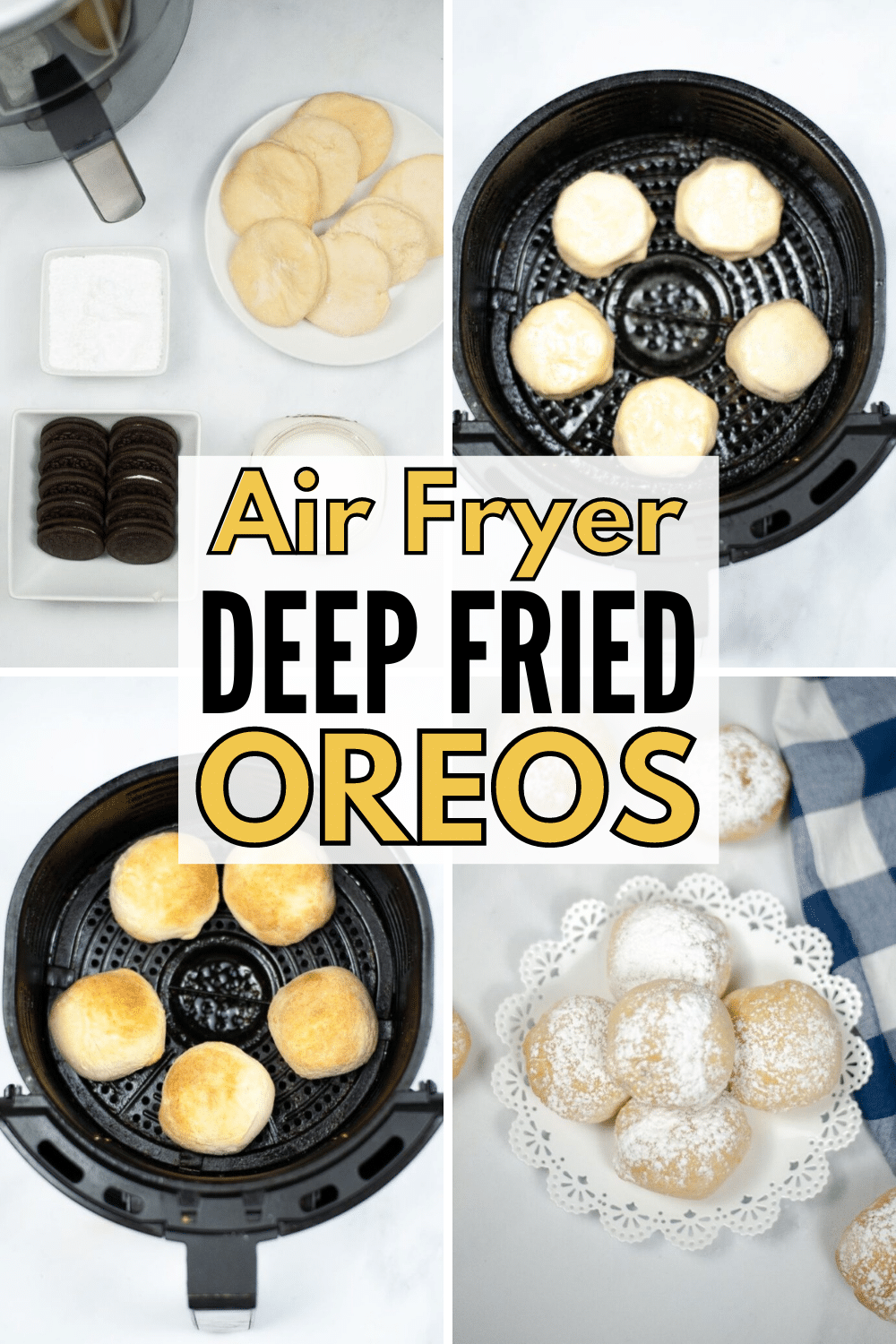These Air Fryer Deep Fried Oreos let you indulge in delicious fair food with less guilt! #airfryer #oreos #cookies via @wondermomwannab