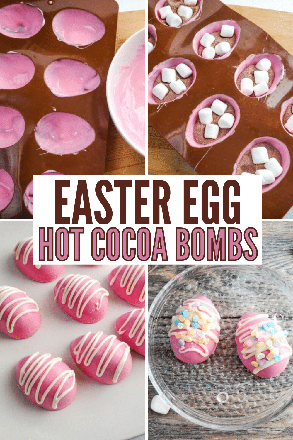 These Easter Egg Hot Cocoa Bombs make a fun and tasty addition to any Easter basket. Sweet, colorful, and festive! #easter #hotcocobombs #hotcocoa #easteregg via @wondermomwannab