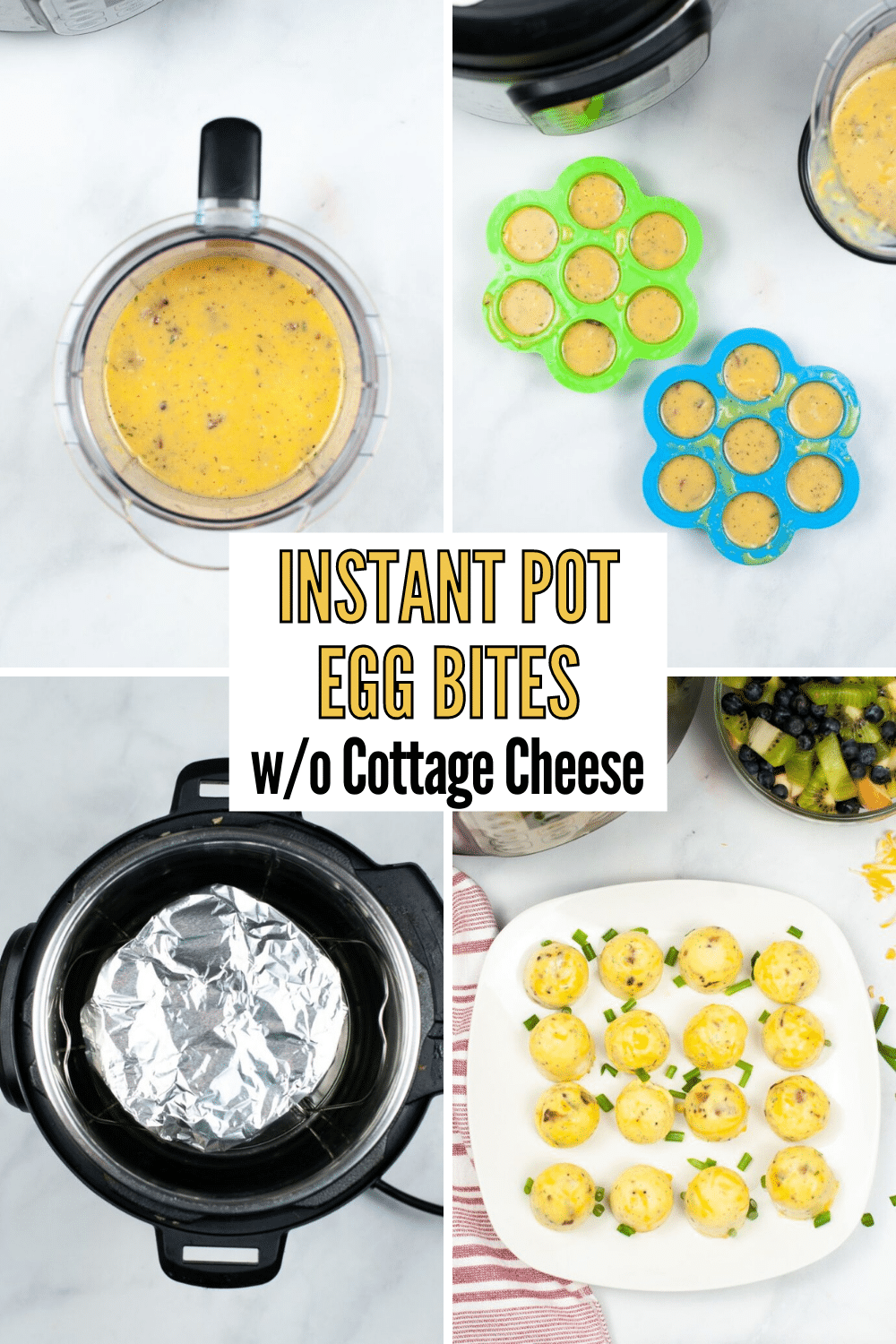 You're going to love these Instant Pot Egg Bites. These high-protein, portable breakfast bites are super easy to make -- just 3 ingredients! #instantpot #pressurecooker #eggbites #breakfast via @wondermomwannab