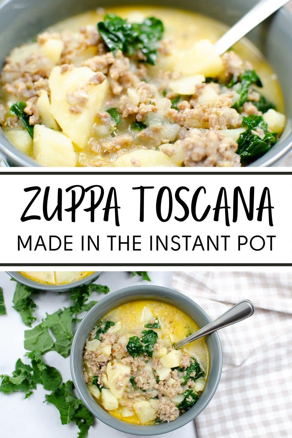You're going to love this Instant Pot Zuppa Toscana. You can make this Olive Garden favorite right at home in your pressure cooker! #instantpot #soup #recipe via @wondermomwannab
