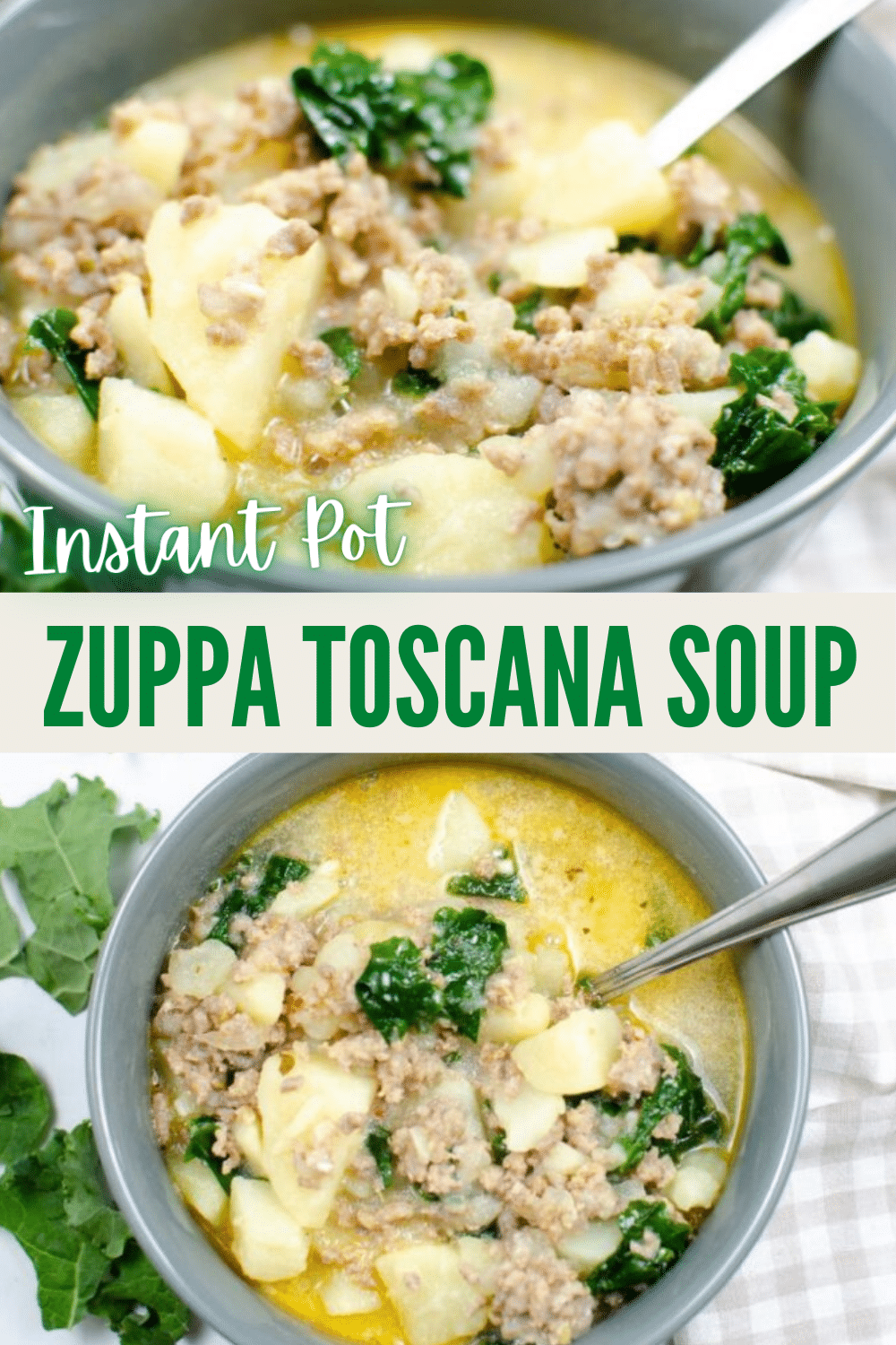 You're going to love this Instant Pot Zuppa Toscana. You can make this Olive Garden favorite right at home in your pressure cooker! #instantpot #soup #recipe via @wondermomwannab
