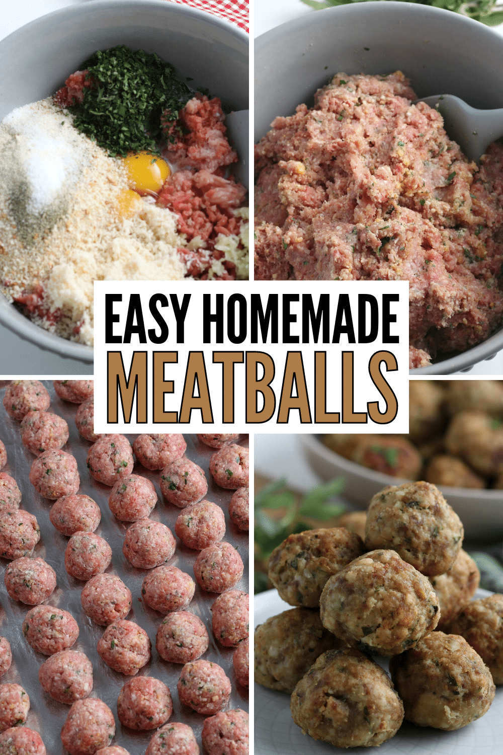 These Easy Homemade Meatballs are a simple way to get dinner on the table fast. Forget store-bought - make the best homemade meatball recipe. #homemade #meatballs #homemademeatballs #recipe via @wondermomwannab