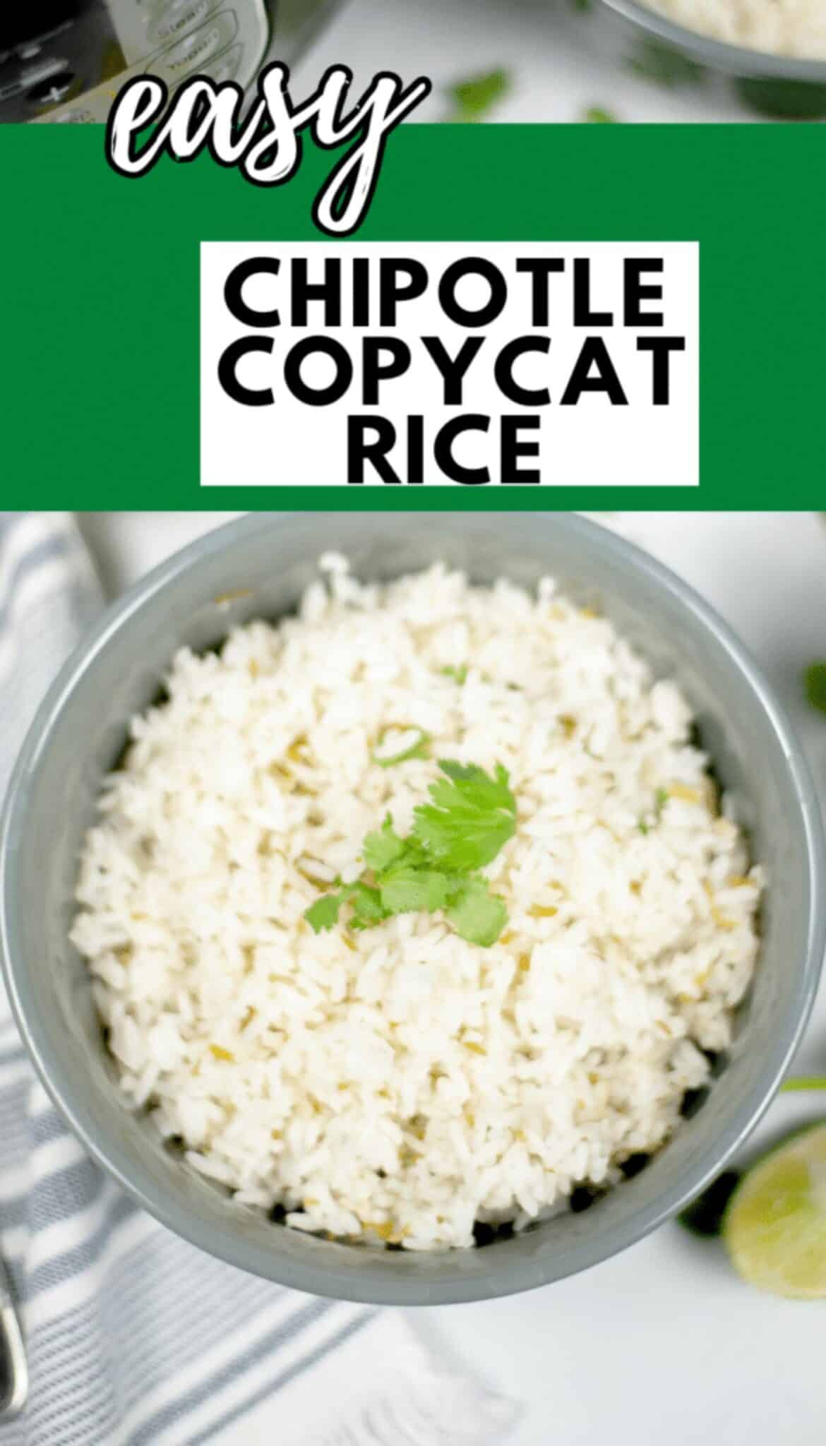 Easy Instant Pot copycat Chipotle cilantro lime rice.