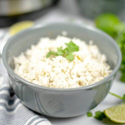 A bowl of Instant Pot Cilantro Lime Rice.