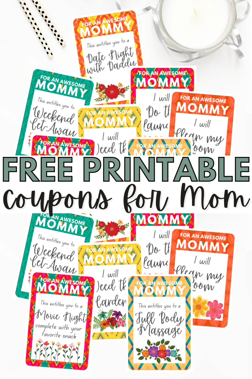 These printable coupons for mom make a great last-minute gift for Mother's Day or mom's birthday. Includes blank and pre-filled coupons! #mothersday #giftsformom #freeprintable #couponsformom via @wondermomwannab