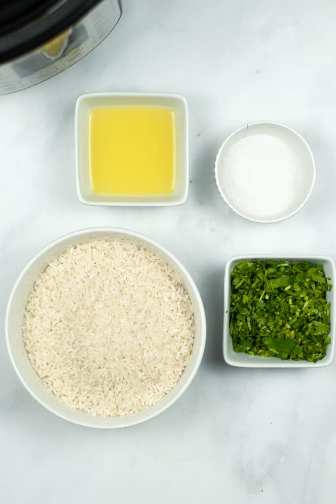 ingredients to make cilantro lime rice