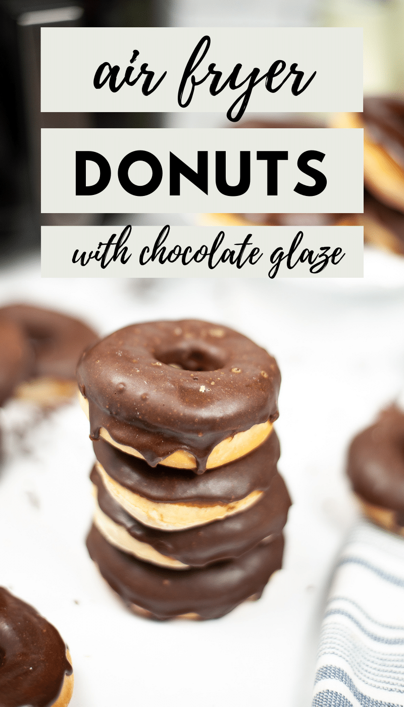 These Air Fryer Copycat Krispy Kreme Chocolate Glazed Donuts are literally the best. One bite and you'll never be buying donuts again. #airfryer #krispykreme #donuts #chocolateglazeddonuts #recipe via @wondermomwannab