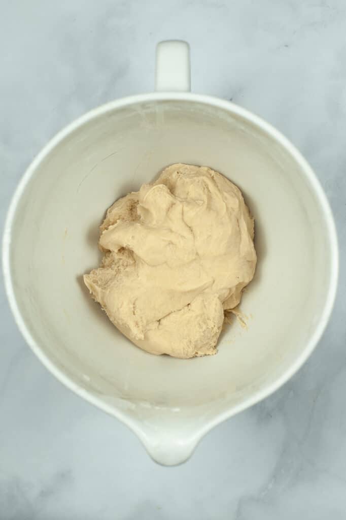 dough in white bowl 