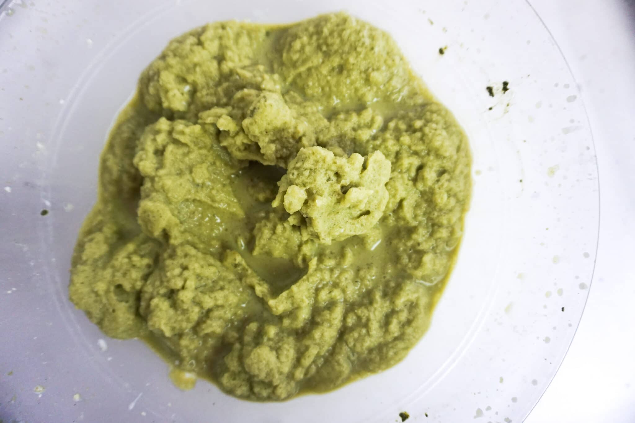 matcha mixture in a glass