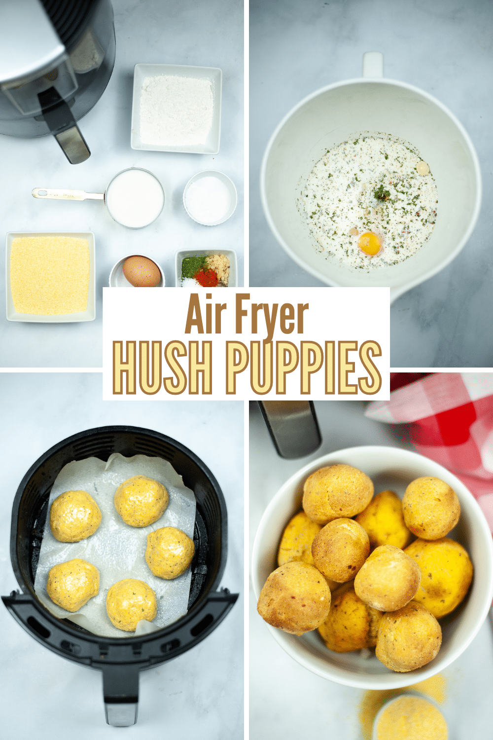 Air Fryer Hush Puppies is an easy and hassle free way to make these southern crispy fried corn fritters. They are a delicious side dish. #airfryer #hushpuppies #cornfritters #recipe #sidedish via @wondermomwannab