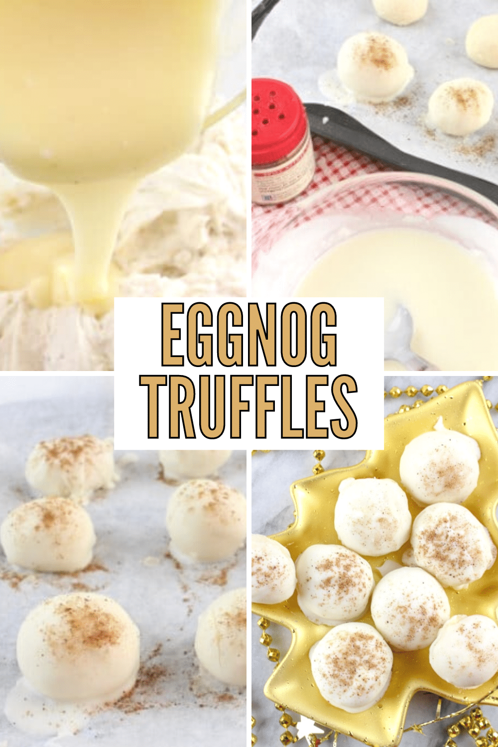 These eggnog truffles are so yummy and perfect for Christmas! Give them as a gift or serve at your holiday party. #Christmas #candy #eggnog via @wondermomwannab