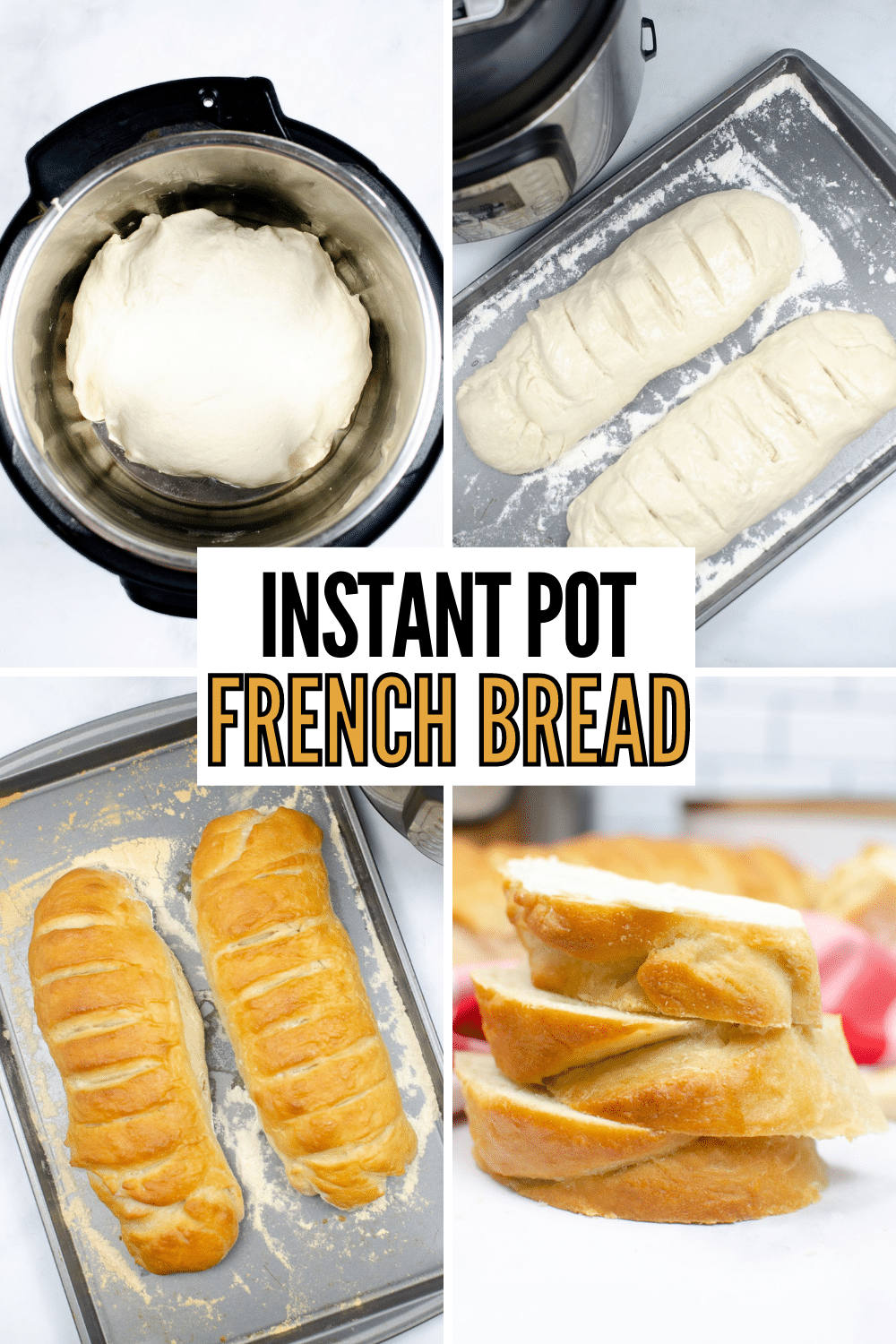 Instant Pot French Bread is crusty on the outside and soft and chewy in the center. It makes a perfect side dish for so many meals! #instantpot #pressurecooker #frenchbread #recipe via @wondermomwannab