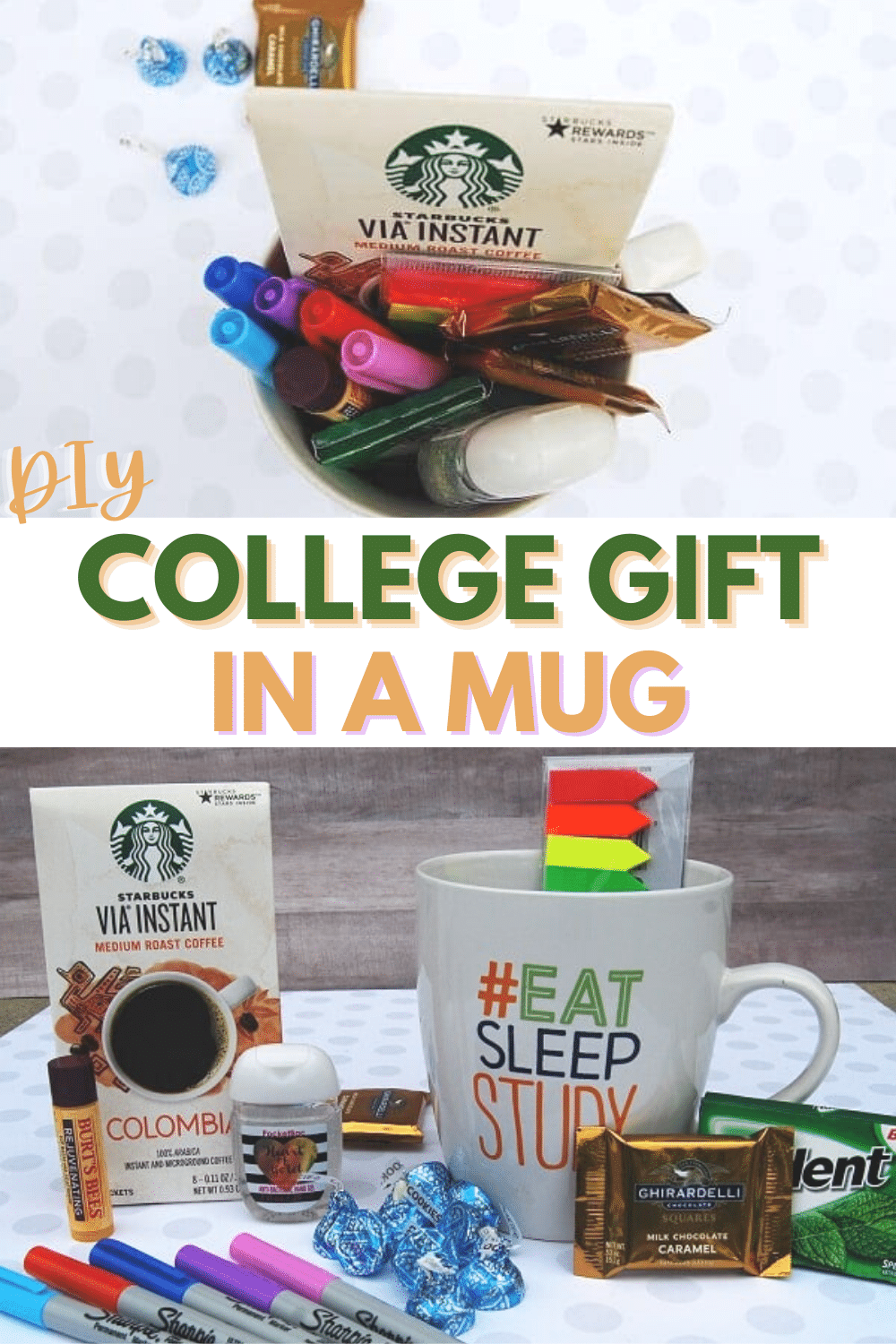 This college gift in a mug is a fun and easy gift idea for any college student. Perfect for encouragement during finals week or any time as a simple treat. #college #collegegift #giftidea #collegestudent via @wondermomwannab