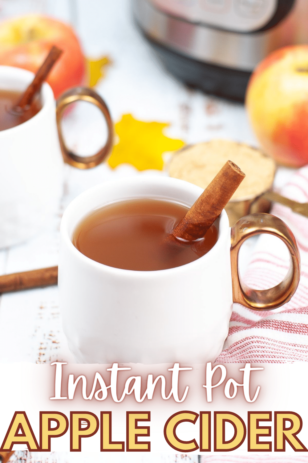 This Instant Pot Apple Cider recipe is the best drink for fall, full of comforting flavors and is perfect to warm you up on a cool day. #instantpot #pressurecooker #fall #applecider #recipe via @wondermomwannab