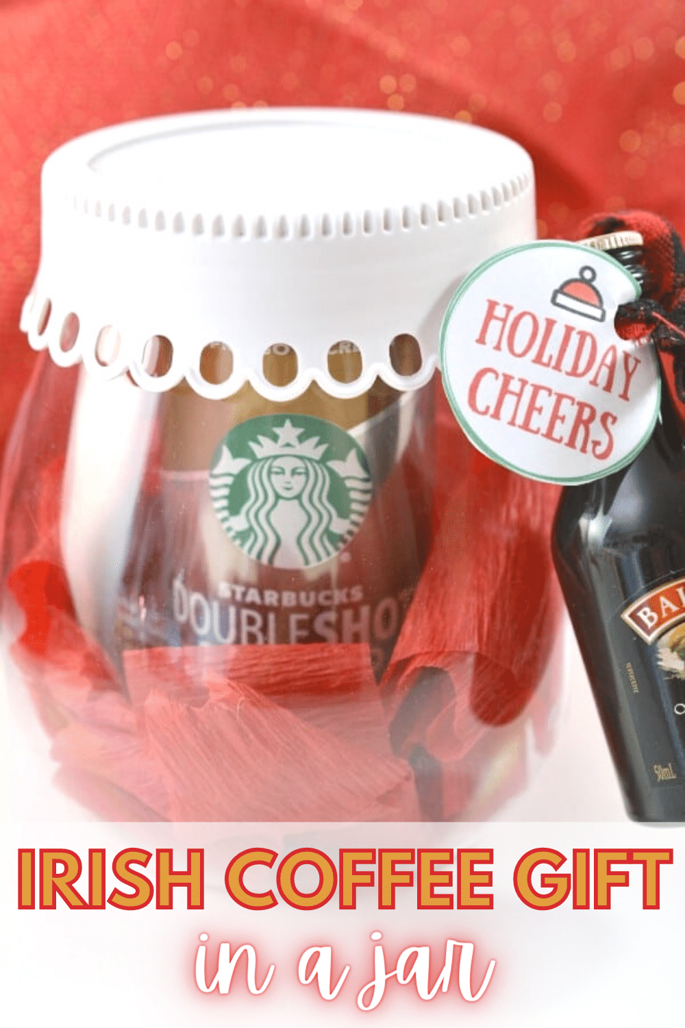 This Irish Coffee Gift in a Jar is such a cute gift idea and SO EASY to put together! #easygiftidea #coffeegifts via @wondermomwannab