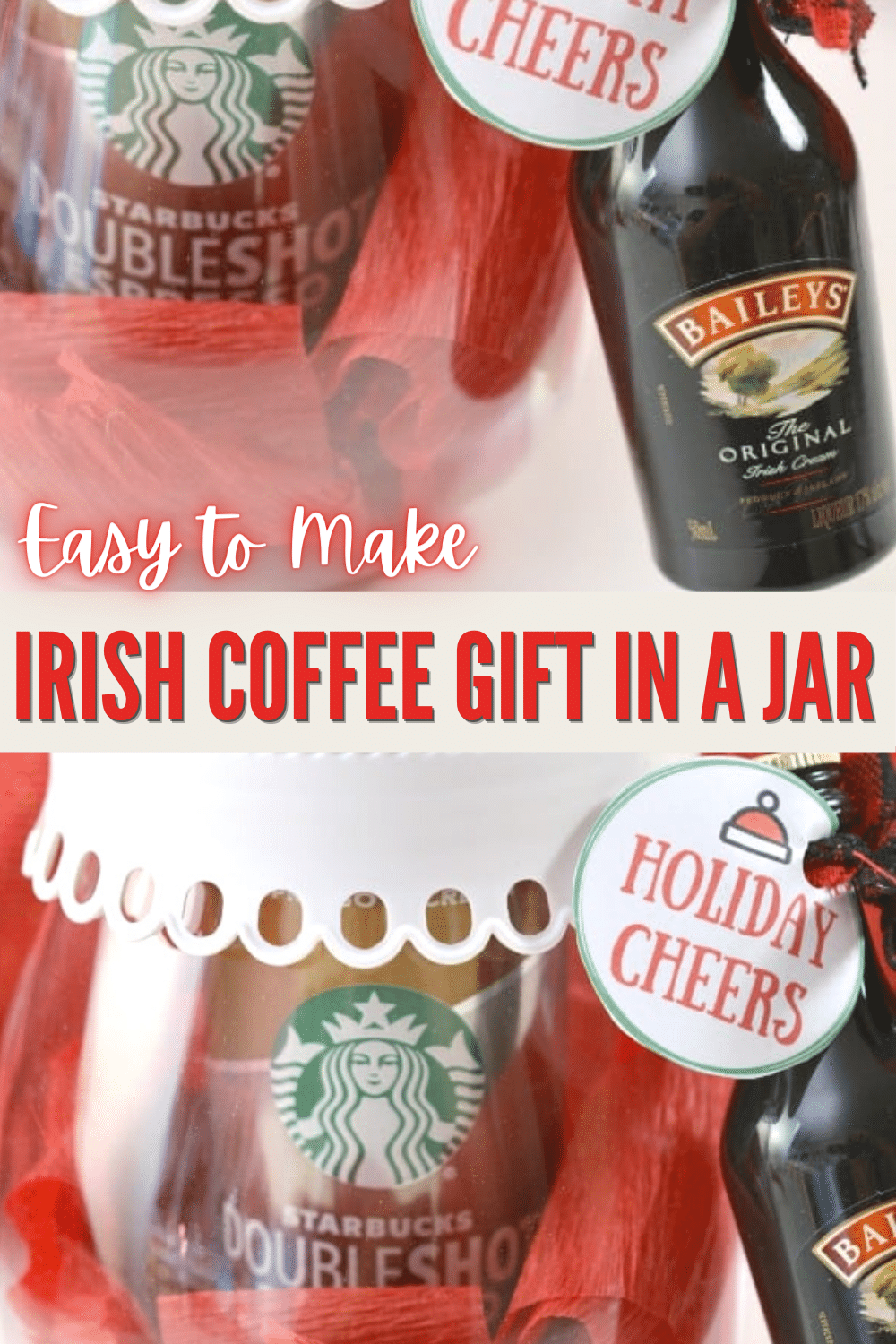 This Irish Coffee Gift in a Jar is such a cute gift idea and SO EASY to put together! #easygiftidea #coffeegifts via @wondermomwannab