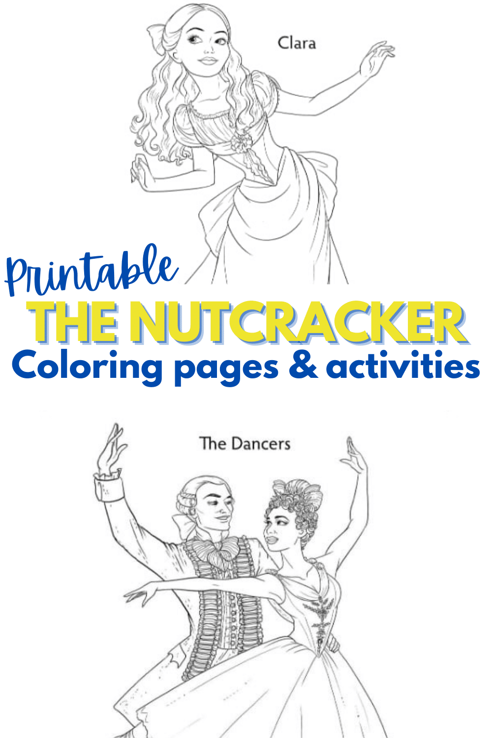 This activity book has 11 different Nutcracker coloring pages, 3 activities and printable bookmarks too! Completely free to download and print. #TheNutcracker #printables #activitybook #coloringpages via @wondermomwannab