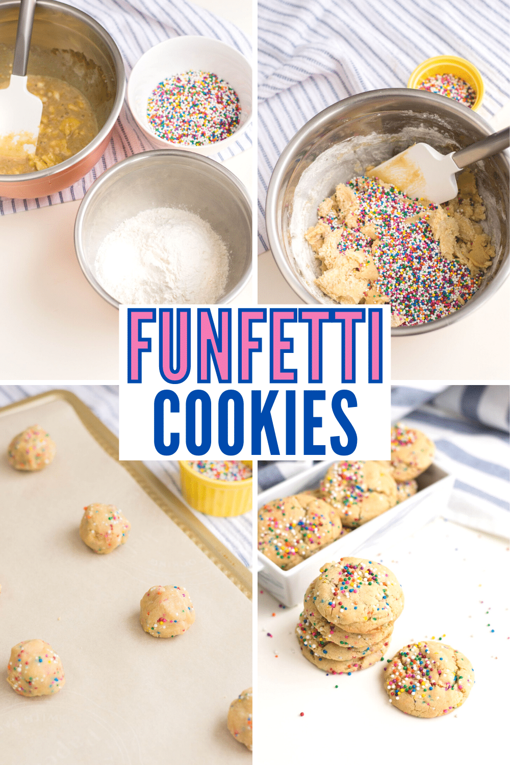 Funfetti Cookies are a perfect fun and festive treat to make with your kids. They're super easy to make and perfectly soft and chewy. #funfetticookies #cookies #funfetti #recipe via @wondermomwannab