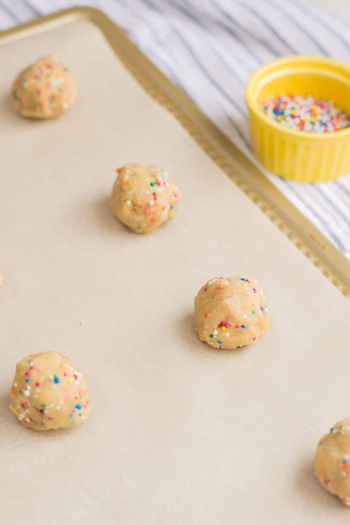 Funfetti cookie ready to be baked.
