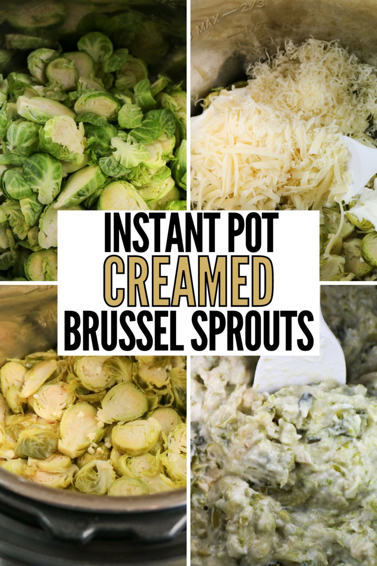 This Instant Pot Creamed Brussel Sprouts recipe is the ultimate creamy side dish recipe. It is a fantastic side dish for any occasion. #instantpot #pressurecooker #sidedish #brusselsprouts #vegetable via @wondermomwannab