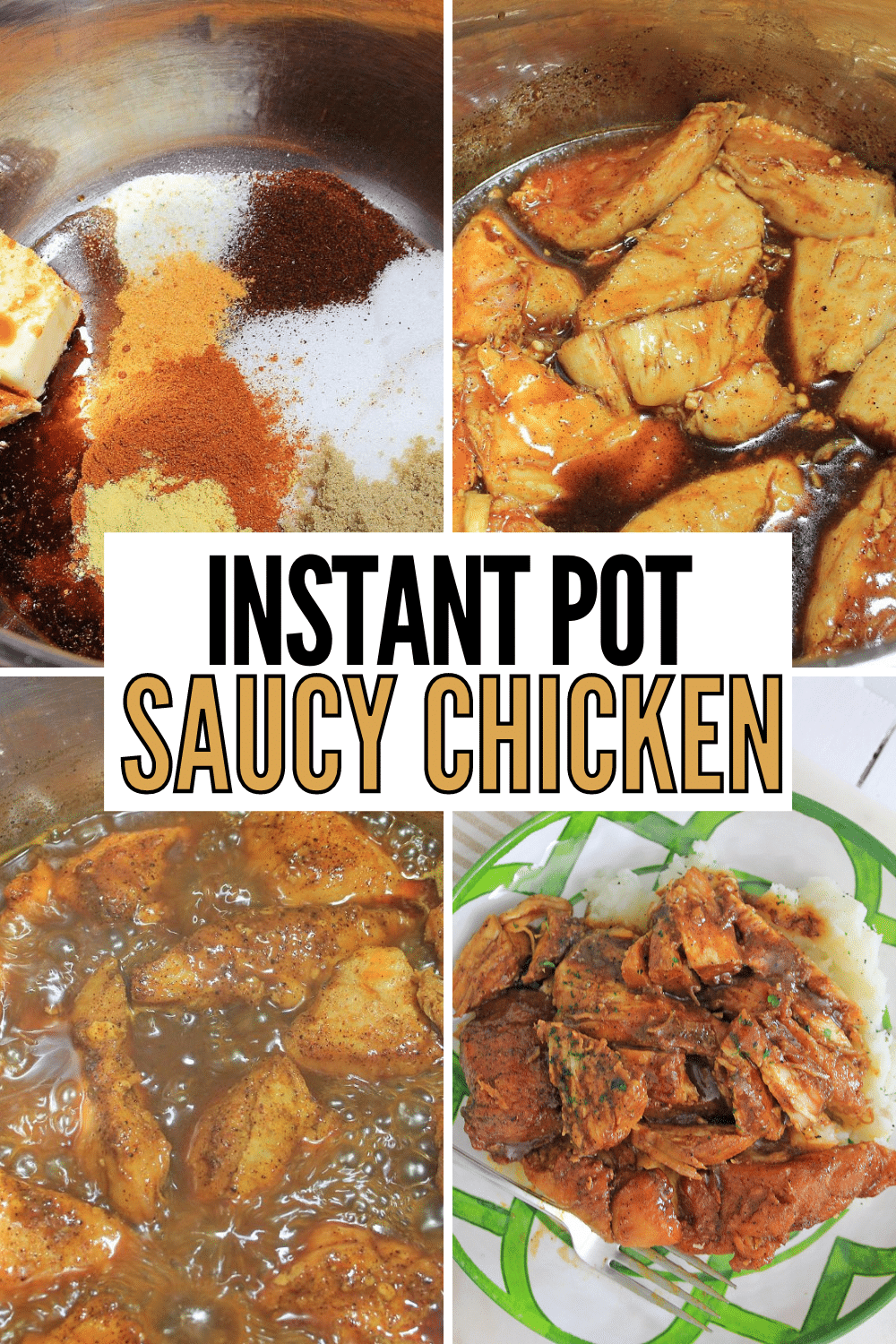 Instant Pot Saucy Chicken is tender and flavorful chicken breasts that cook in just one pot. One pot meals mean an easy cleanup! #instantpot #pressurecooker #saucychicken #chicken #onepotmeal via @wondermomwannab