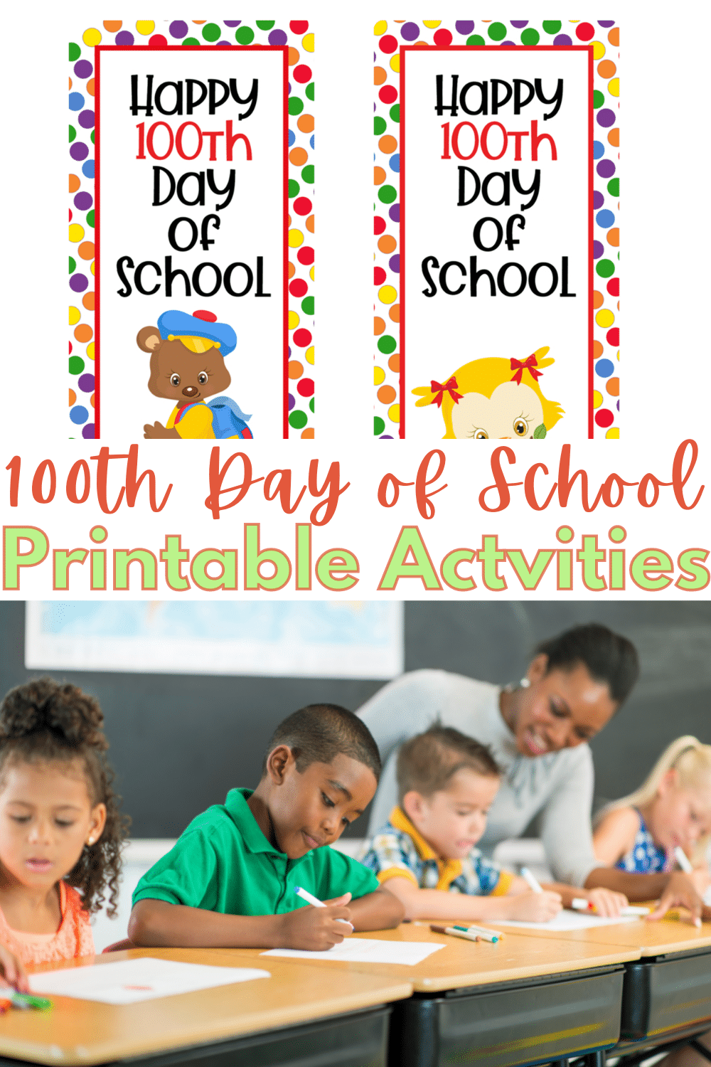 The kids will love these 100th Day of School Printables! With the 100 days of school coming up soon, these fun school printables are free! #100thdayofschool #freeprintable #school #100days via @wondermomwannab