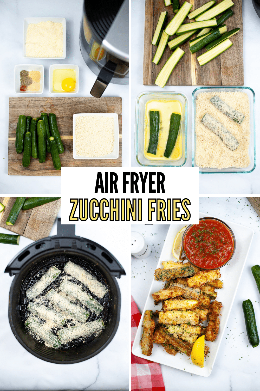 Air Fryer Zucchini Fries are light and crispy and full of fresh flavor. They're an amazingly delicious, flavorful and healthy snack! #airfryer #zucchinifries #zucchini #fries #healthysnack via @wondermomwannab