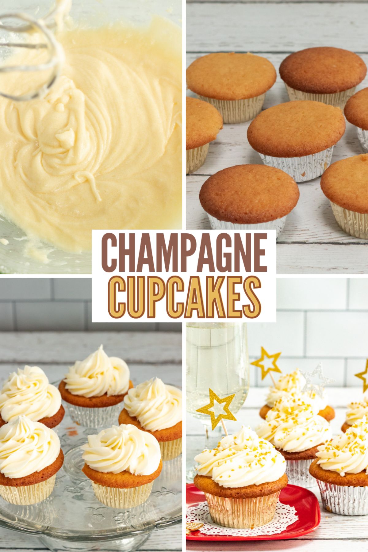 Champagne Cupcakes are soft cupcakes that are topped with sweet and flavor icing. If you like champagne and cake then this recipe is for you. #champagne #cupcakes #champagnecupcakes #recipe #newyearseve via @wondermomwannab