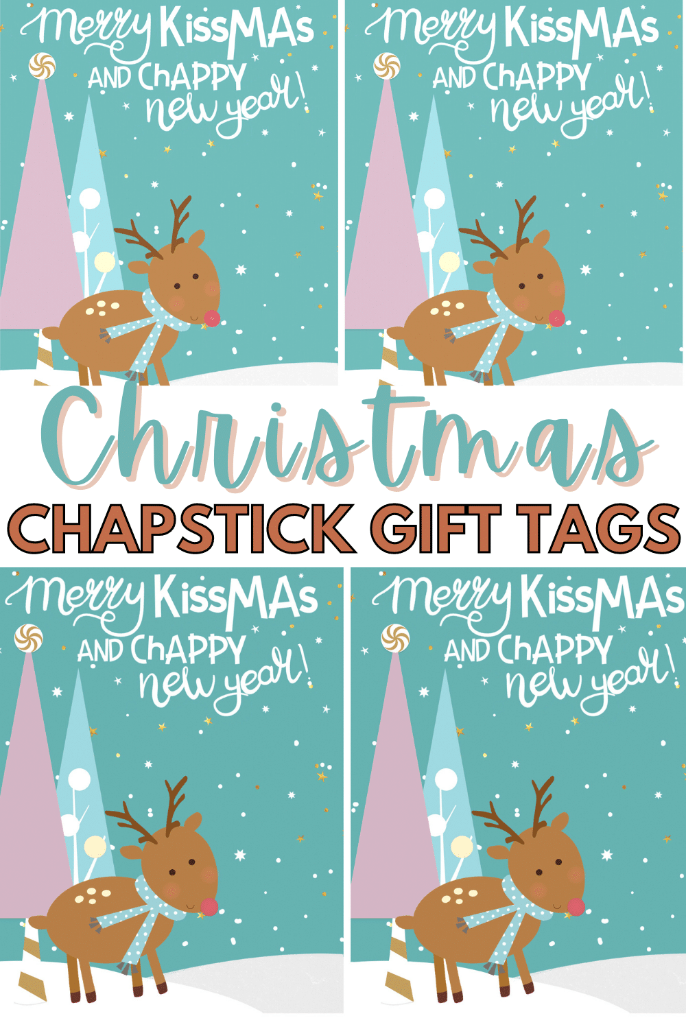 These Christmas Chapstick Gift Tags are a fun way to make fun gifts easily right at home! Free holiday gift tag printable! #gifttags #chapstick #christmas #freeprintable via @wondermomwannab