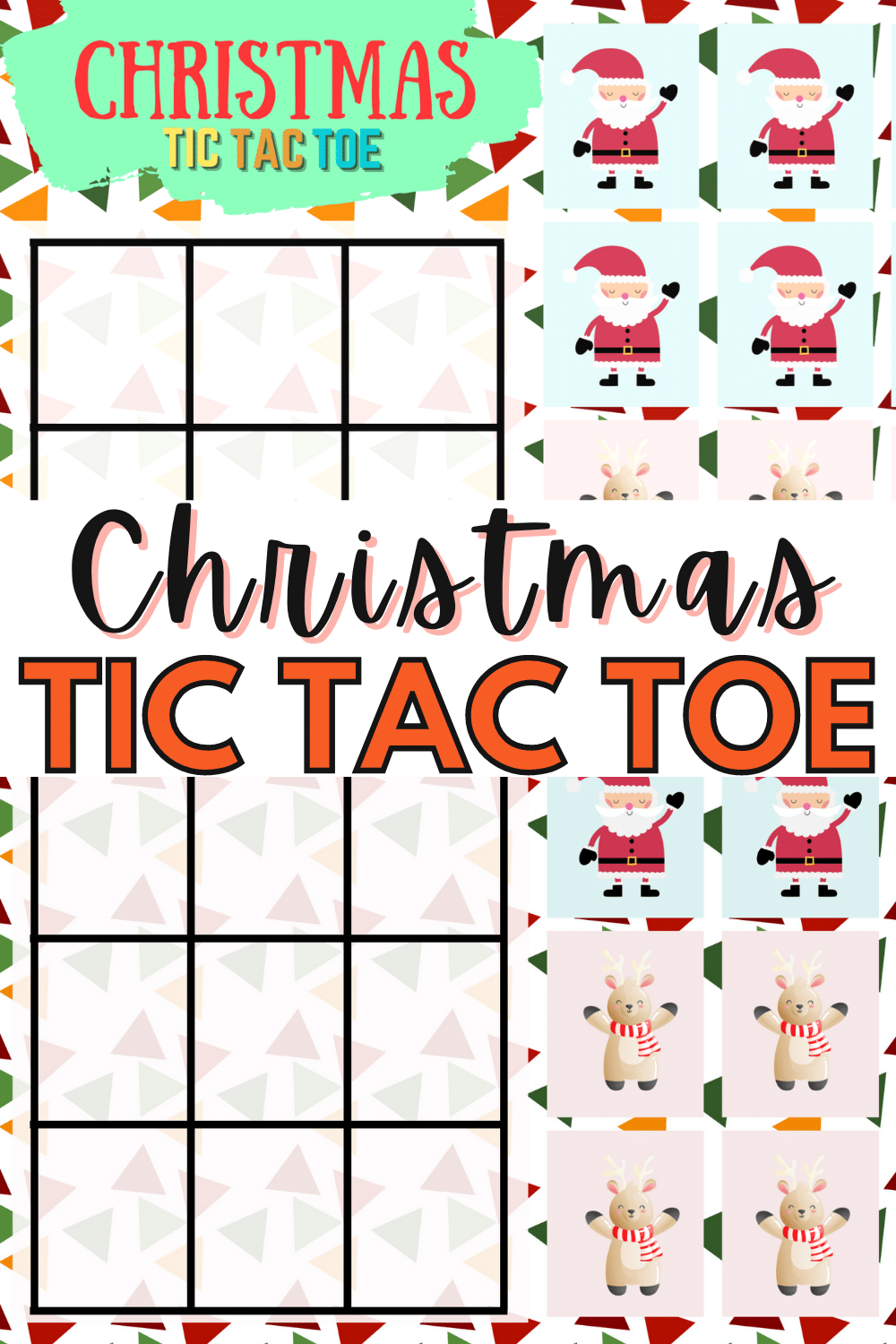 The kids will have a blast challenging you with this Christmas Tic Tac Toe game! Who will be the winner? You'll have to play to find out! #christmas #tictactoe #game #forkids #freeprintable via @wondermomwannab
