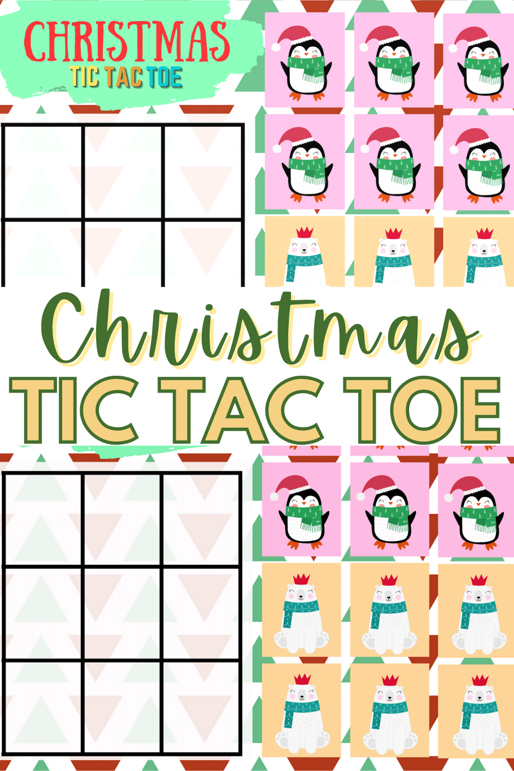 The kids will have a blast challenging you with this Christmas Tic Tac Toe game! Who will be the winner? You'll have to play to find out! #christmas #tictactoe #game #forkids #freeprintable via @wondermomwannab