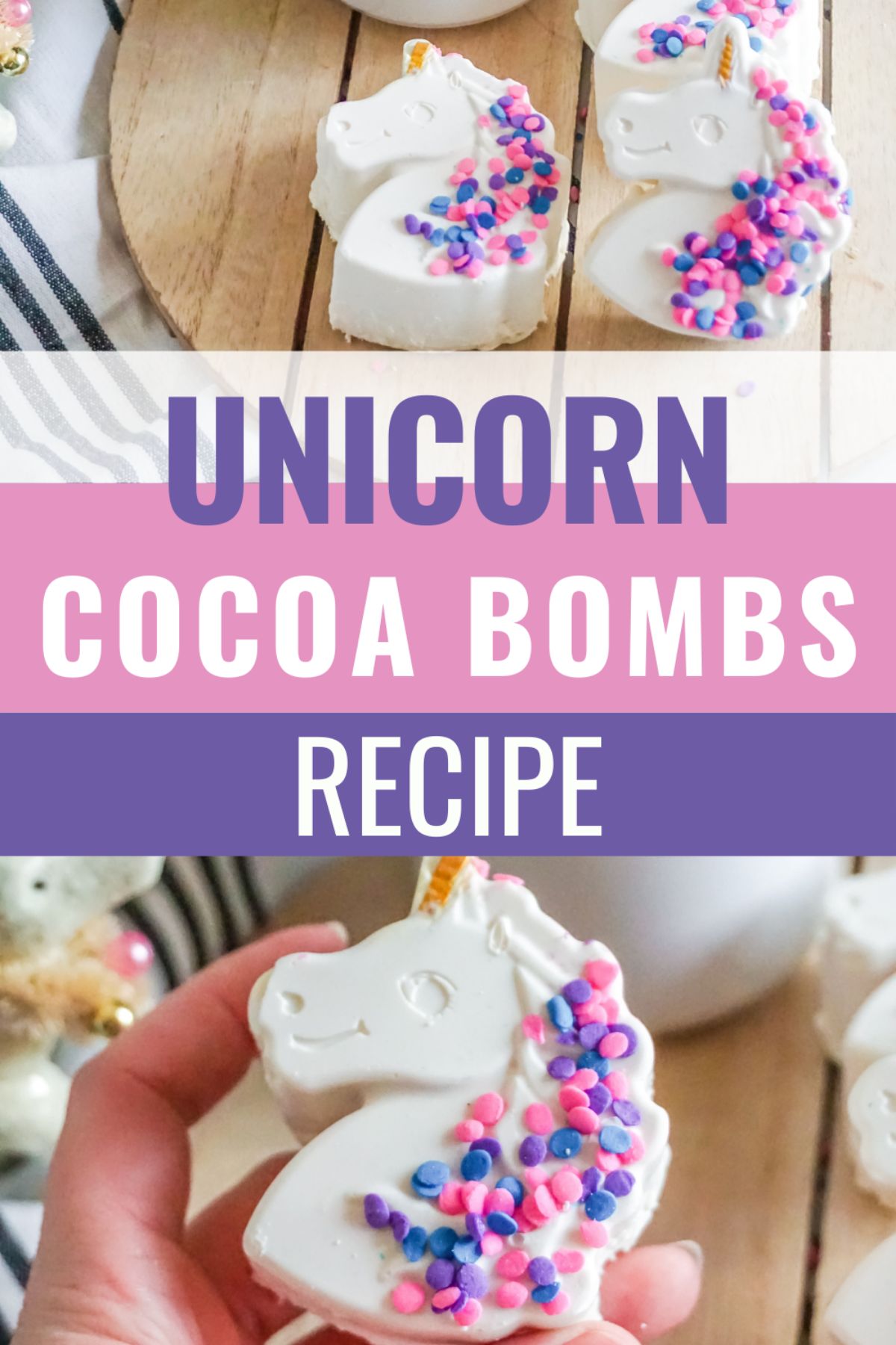 These Unicorn Hot Cocoa Bombs are perfect for those chilly winter nights. Not only do these taste delicious but they look awesome too! #hotcocoabombs #cocoabombs #hotcocoa #unicorn #recipe via @wondermomwannab