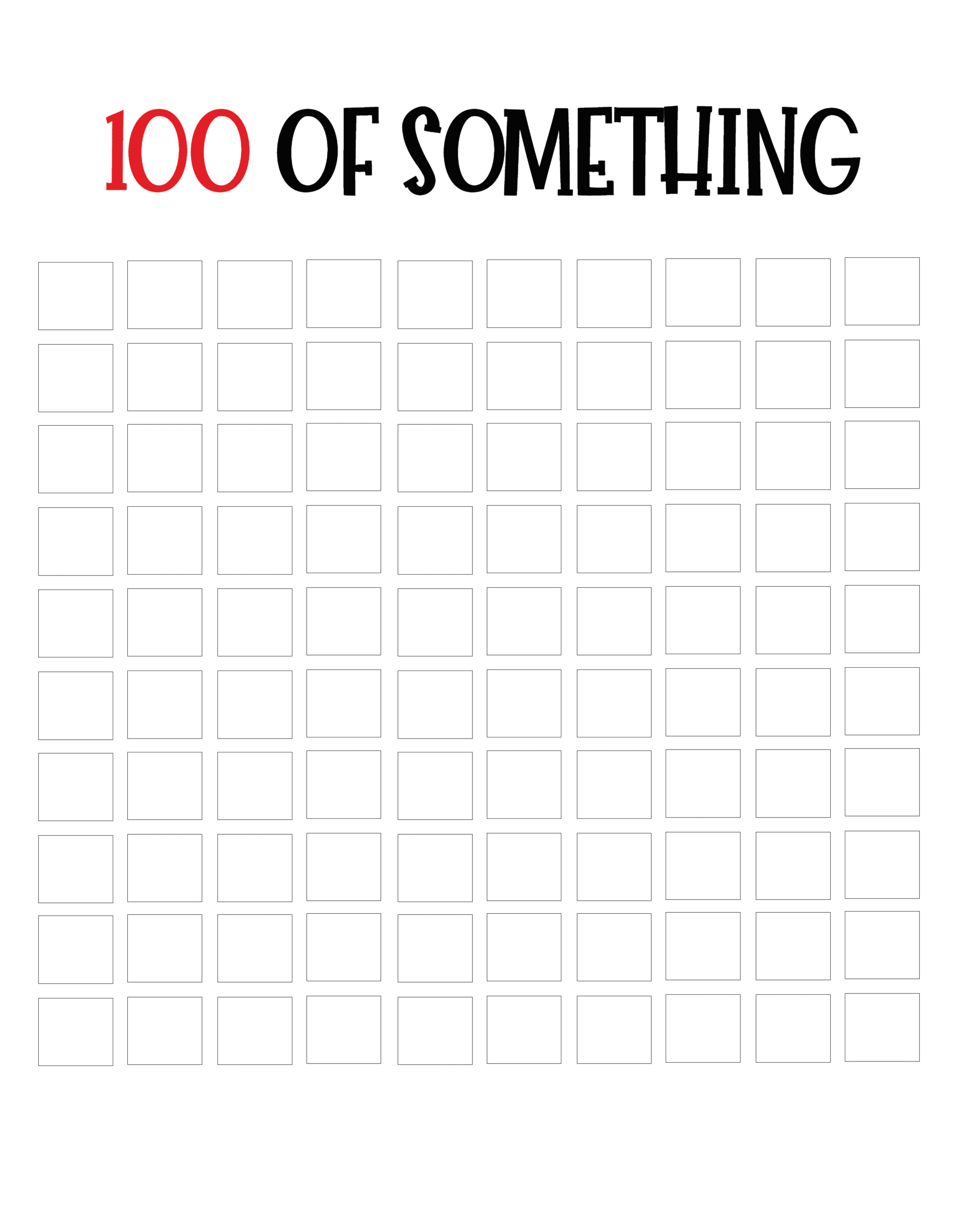 100 of something printable grids