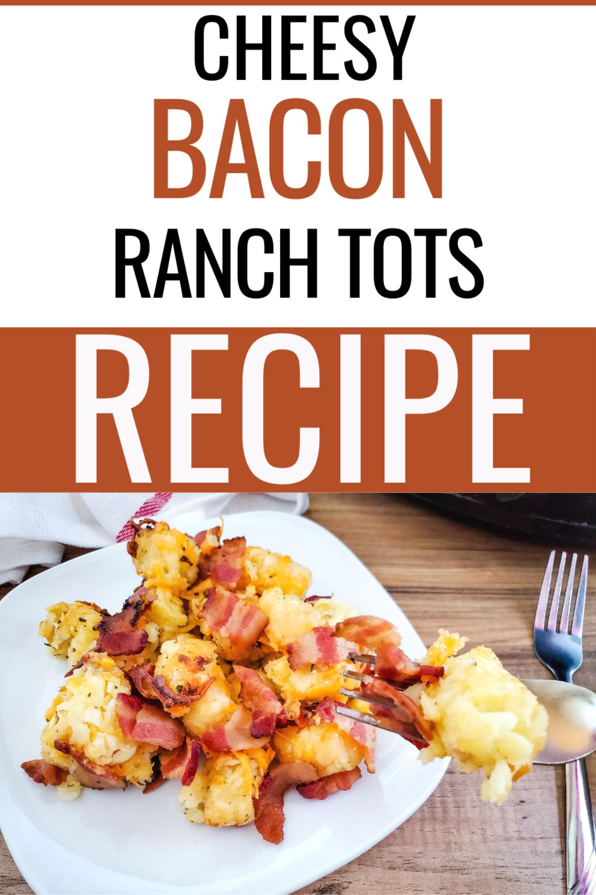 This Cheesy Bacon Tater Tot Casserole is perfect for a weeknight dinner or even a party! You can't go wrong with cheese, bacon, and potatoes. #tatertotcasserole #dinner #recipe #cheesy #bacon via @wondermomwannab