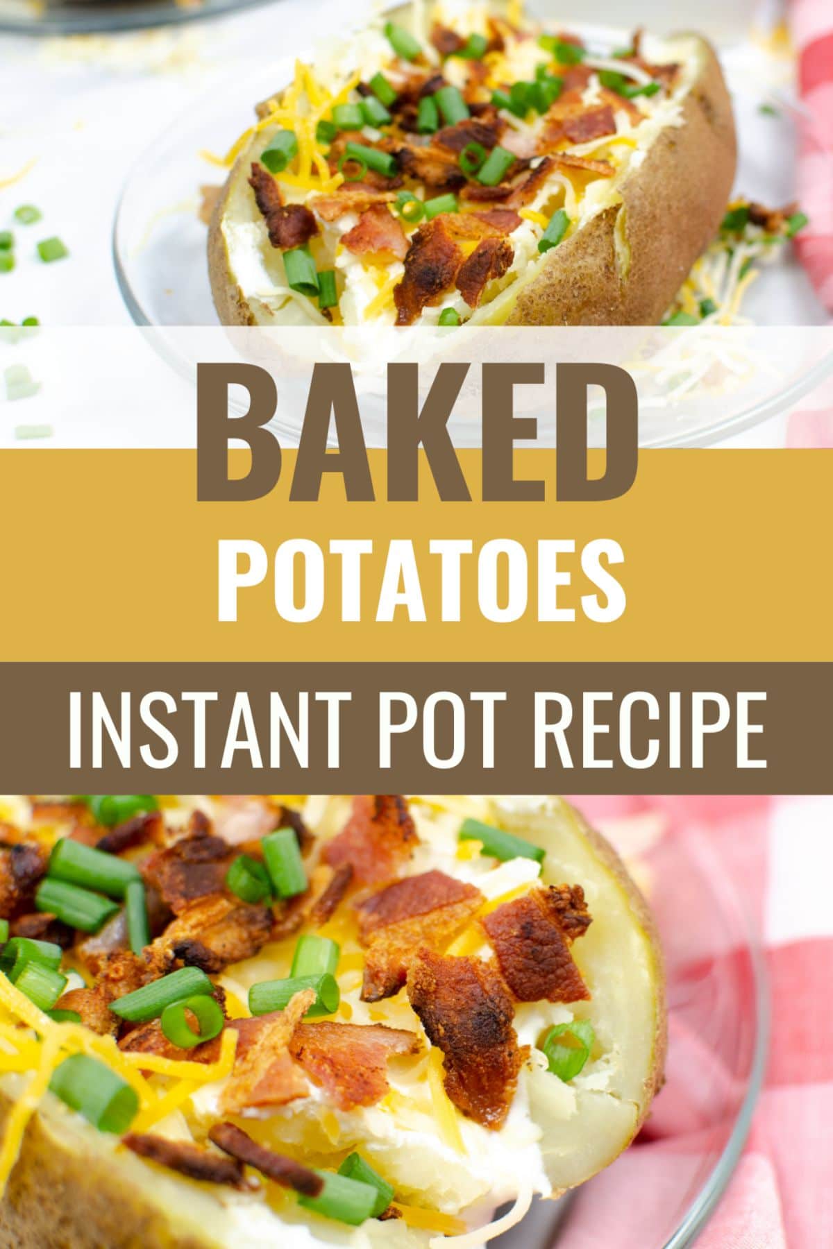 Instant Pot Baked Potatoes are an easy side dish that are perfect for any meal! These potatoes are fluffy, delicious, and simple to make. #instantpot #pressurecooker #bakedpotato #recipe via @wondermomwannab