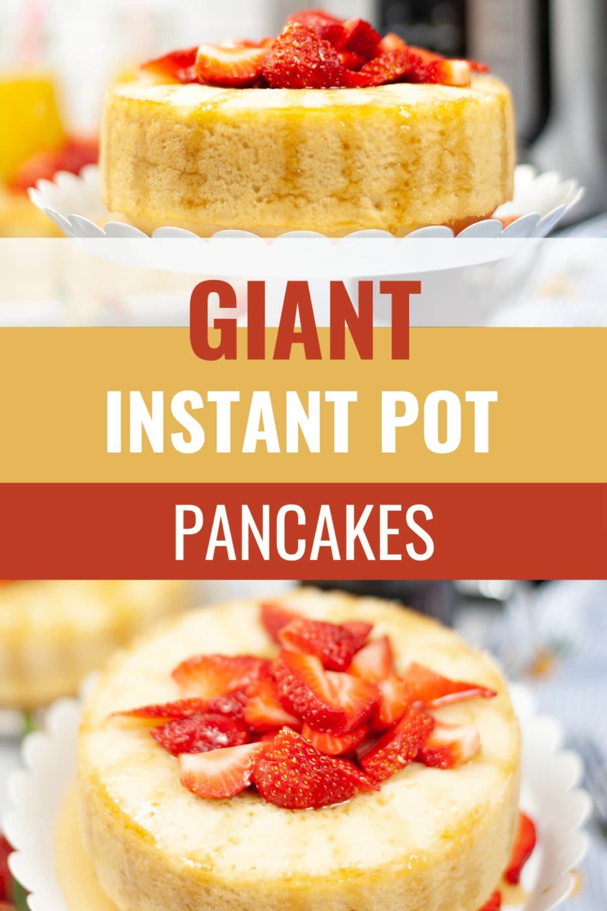 These Giant Instant Pot Pancakes cook up in minutes and are perfect for a weekend breakfast or brunch. Customize with your favorite toppings! #instantpot #pressurecooker #instatntpotpancakes #japanesesoufflepancakes #breakfast via @wondermomwannab