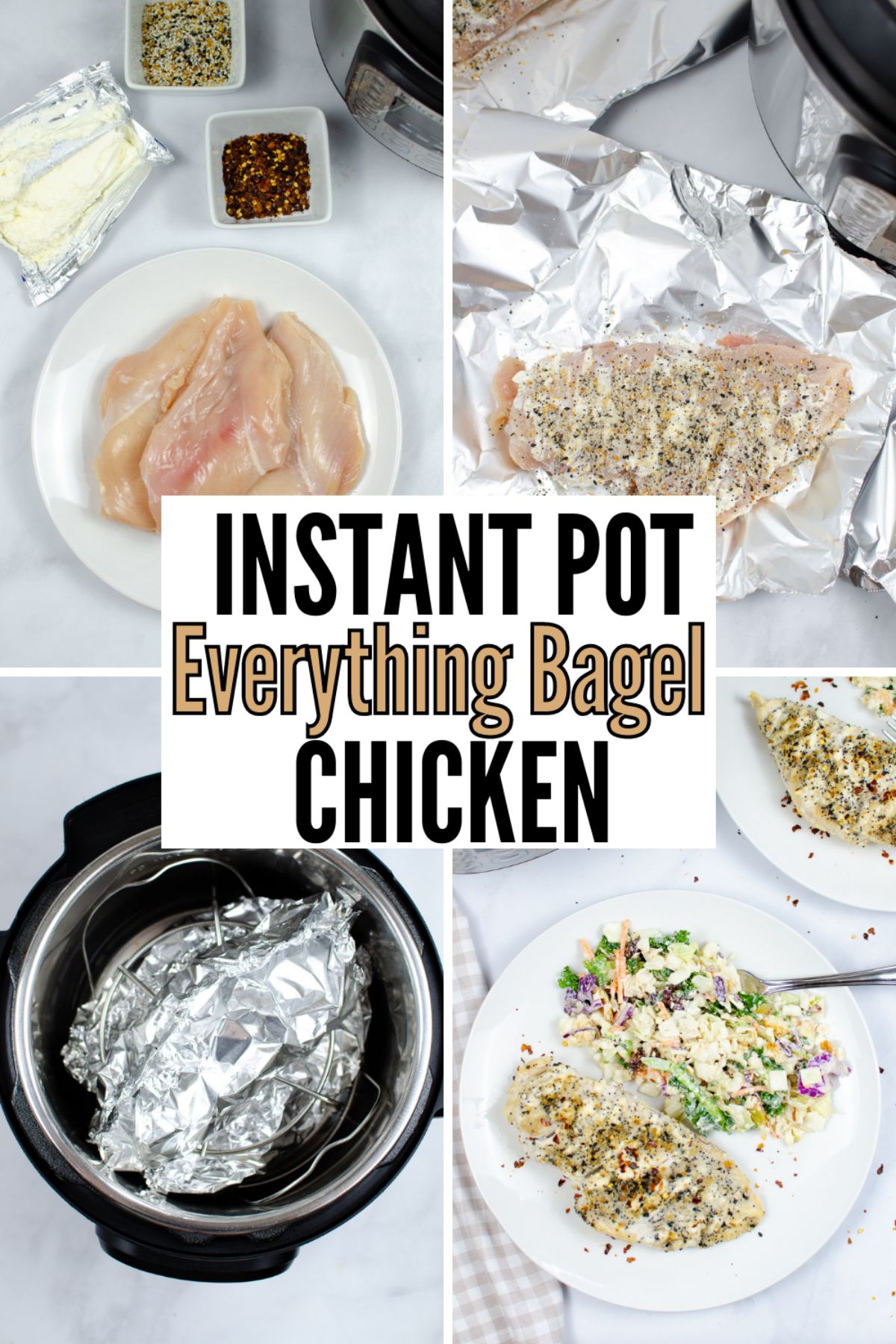 Instant Pot Cream Cheese Chicken is an easy recipe that needs a few ingredients & less than an hour to make. It’s keto & low-carb friendly. #instantpot #pressurecooker #creamcheesechicken #everythingbagel #chicken via @wondermomwannab