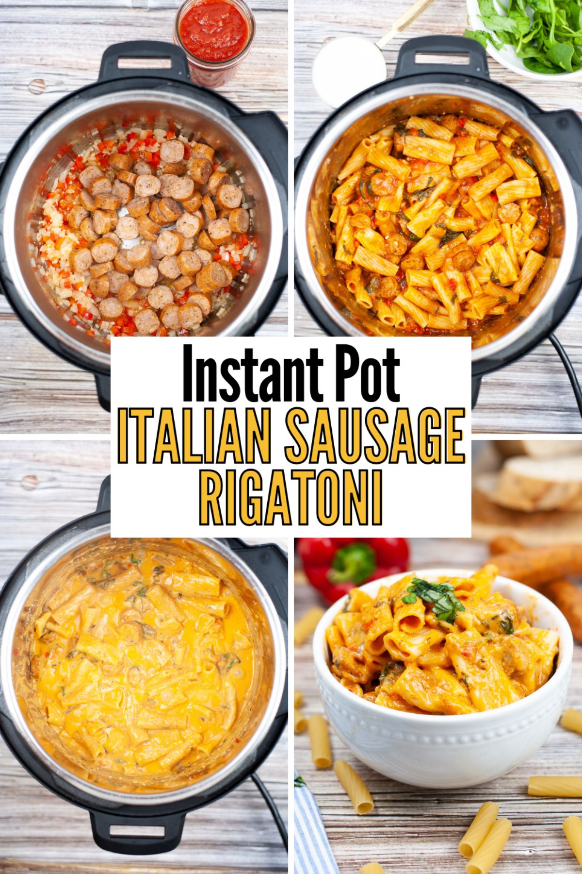 Instant Pot Italian Sausage Rigatoni is an easy, flavorful meal for any night of the week. Even the pickiest eaters are going to love it. #instantpot #pressurecooker #instantpotrigatoni #rigatoni #italiansausage via @wondermomwannab