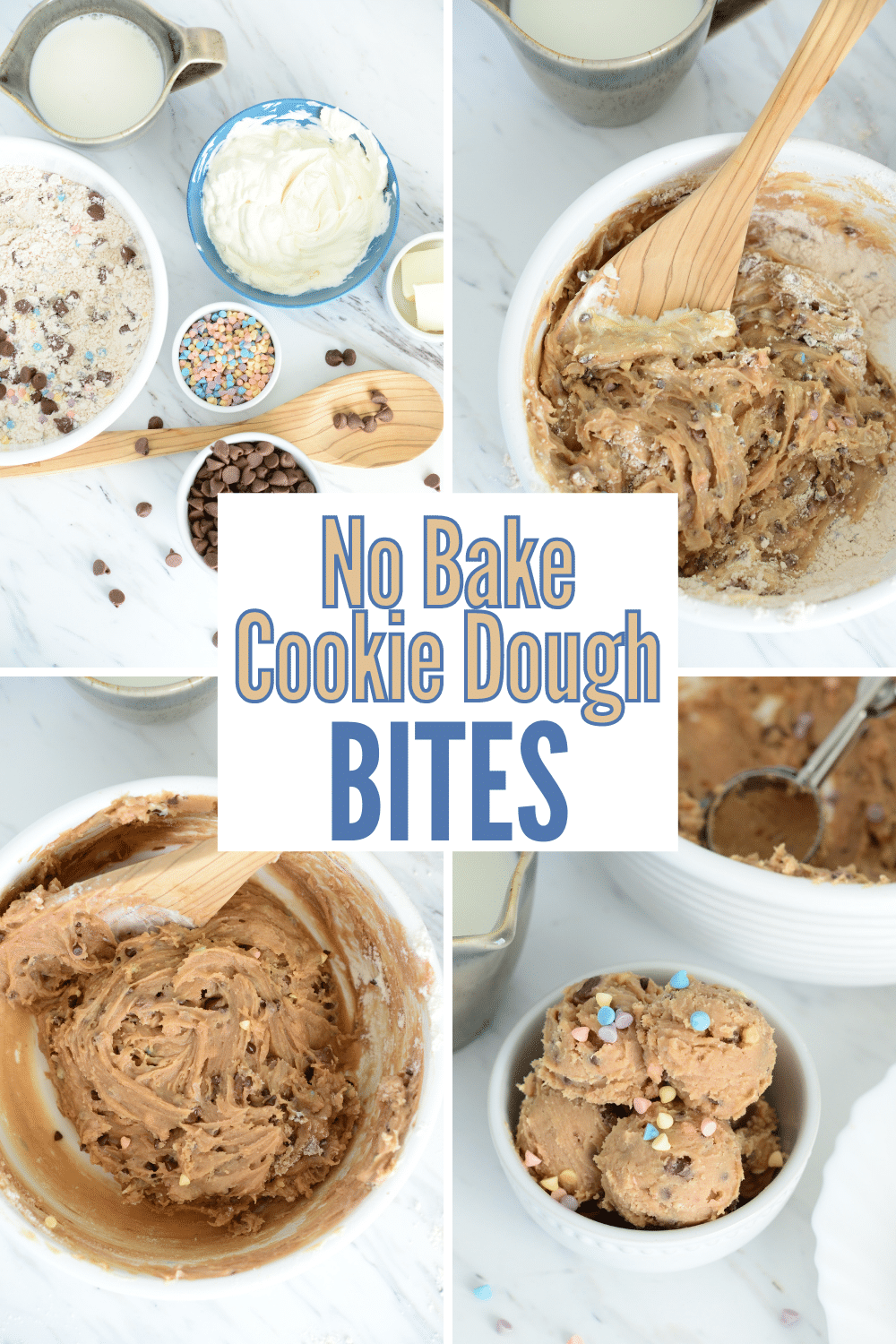 If you love cookie dough, then you’re going to love these No Bake Cookie Dough Bites! They’re perfect when you’re craving something sweet. #cookiedoughbites #nobake #cookiedough via @wondermomwannab