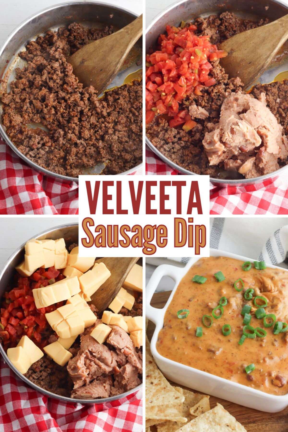Spice things up with this delectable Rotel Velveeta cheese dip - the perfect cheesy appetizer that's easy to make and always a hit! #velveetasausagedip #appetizer #velveetaroteldip #velveetacheese #velveetasausagecheesedip via @wondermomwannab