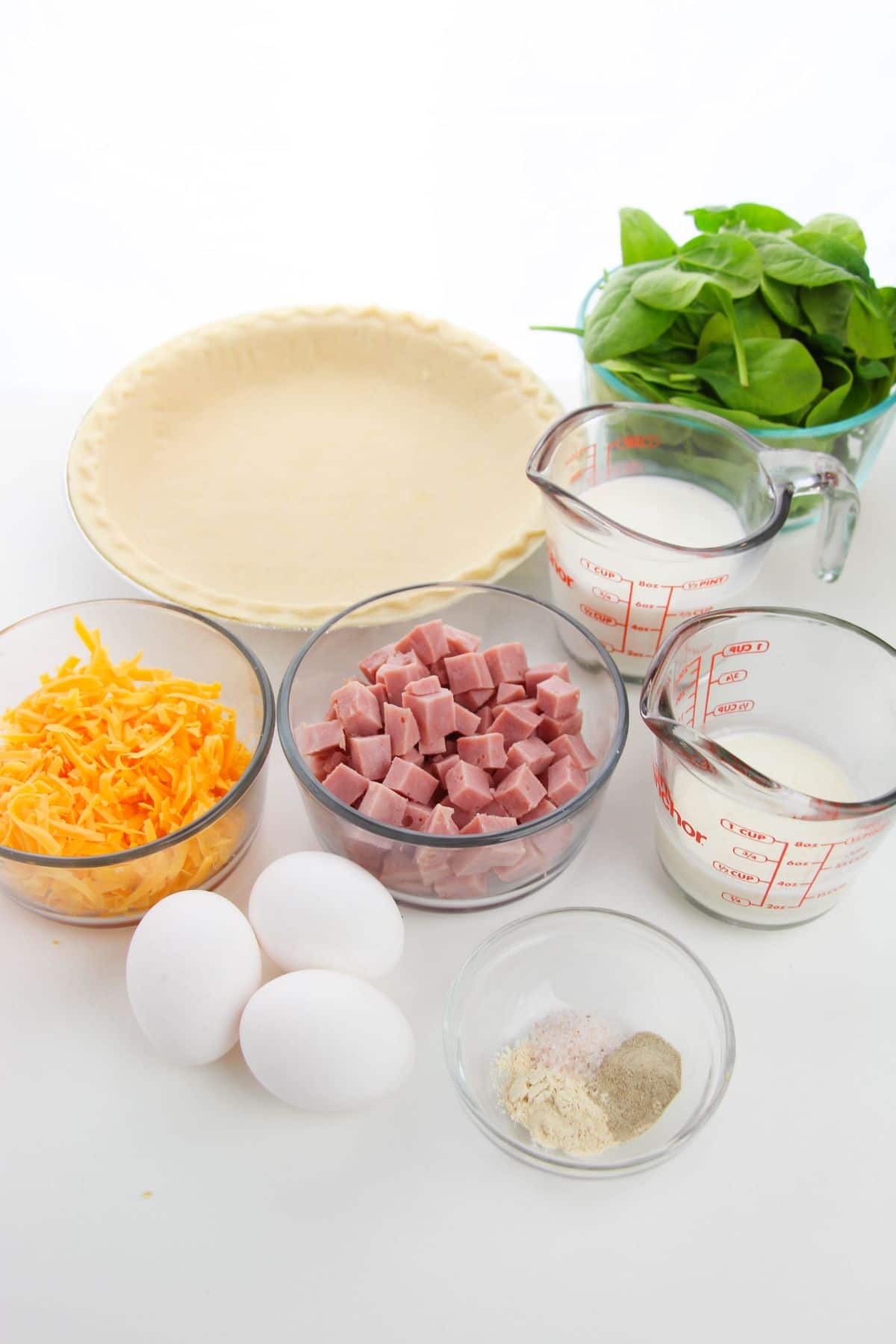 Ham Spinach Cheese Quiche Ingredients