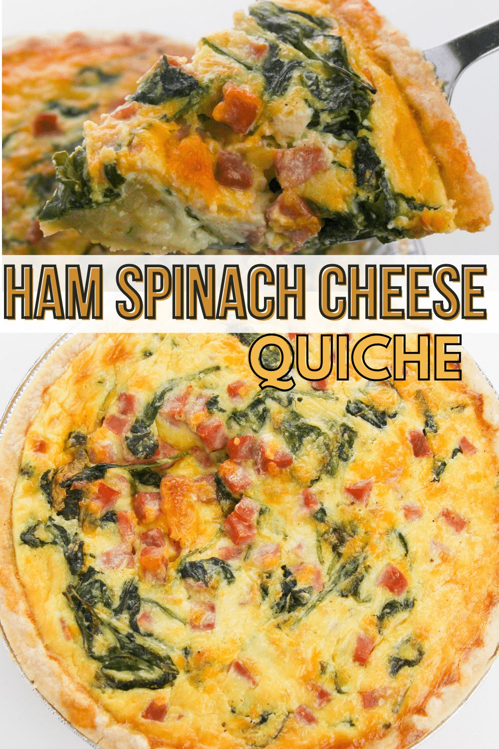 This ham spinach cheese quiche will be one of your favorite recipes. It’s versatile, easy to make, and can be eaten for any meal of the day. #quiche #ham #spinach #cheese #recipe via @wondermomwannab