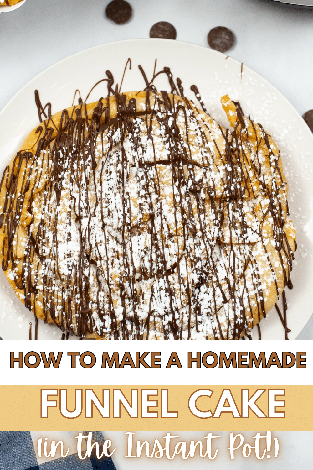Have you ever had a craving for funnel cake but didn’t have a carnival nearby? Here's how to make a homemade funnel cake in the Instant Pot. #funnelcake #homemade #instantpot #pressurecooker #dessert via @wondermomwannab