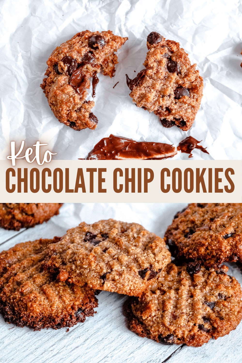 This Keto Chocolate Chip Cookies recipe is delicious and nutritious. These keto-friendly cookies are also gluten-free and sugar-free. #keto #chocolatechipcookies #recipe #glutenfree #sugarfree via @wondermomwannab