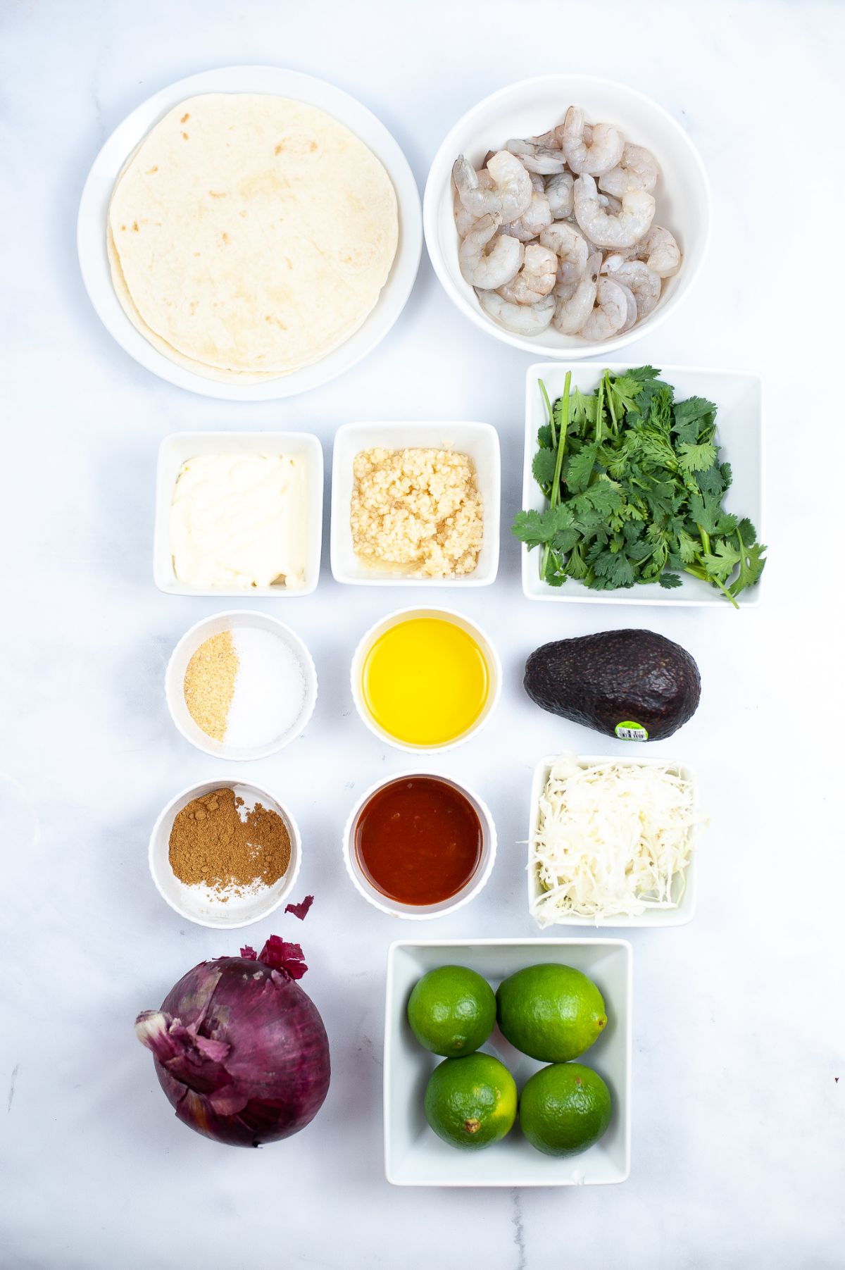 ingredients needed to make Sheet Pan Shrimp Tacos 