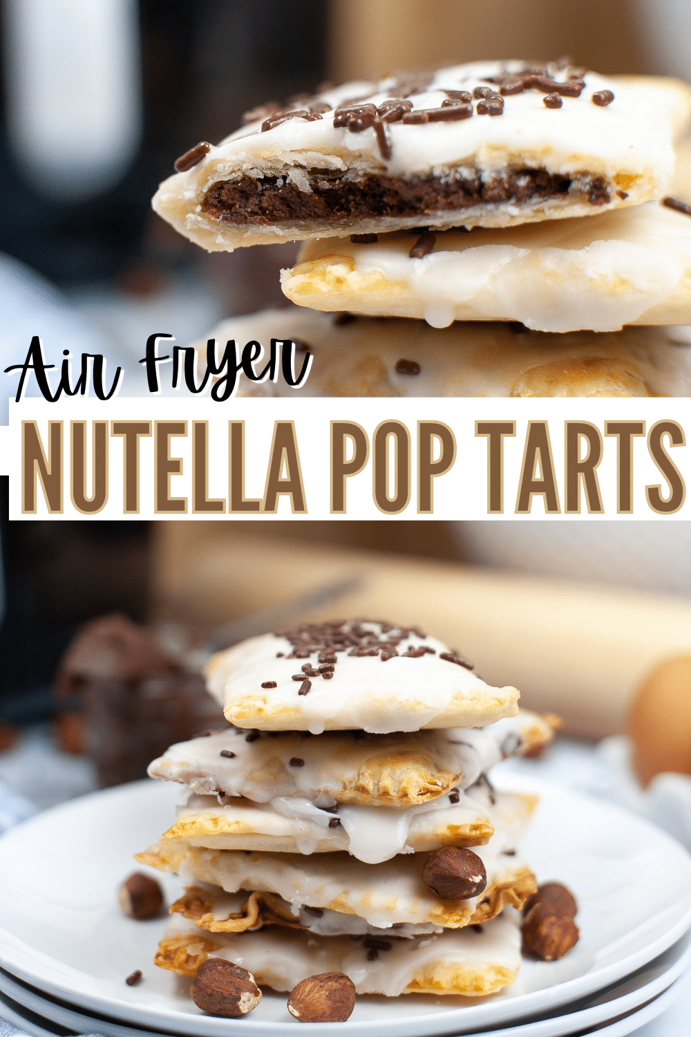 These Air Fryer Nutella Pop Tarts are so much better than store-bought and they are perfect for a quick and easy breakfast. #airfryer #nutella #homemadepoptarts #poptarts #recipe via @wondermomwannab