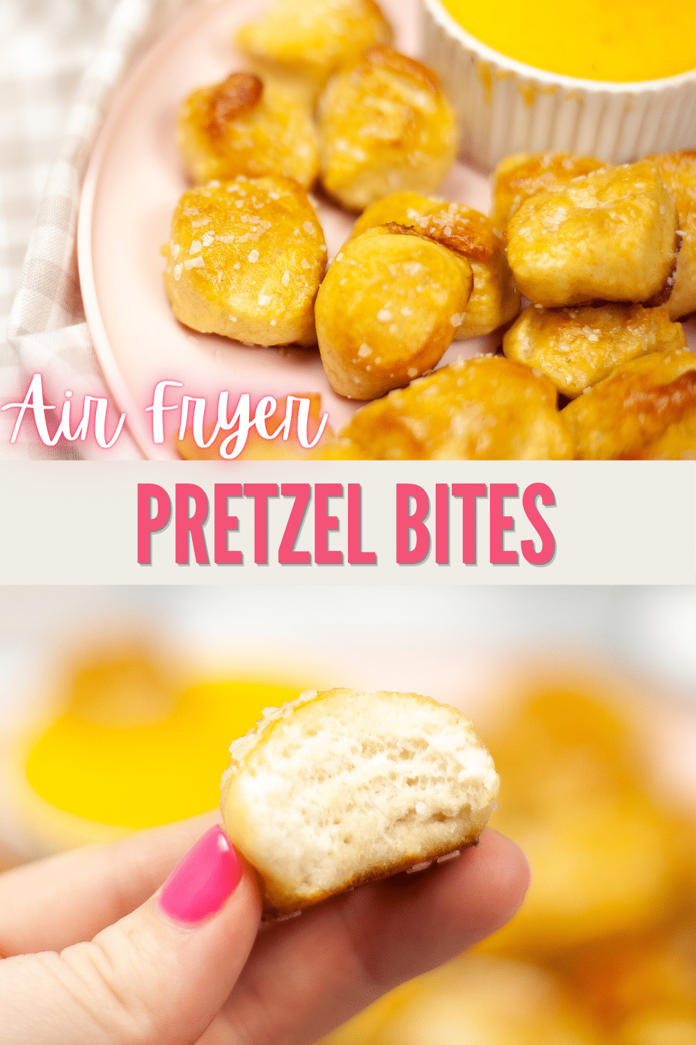 These Air Fryer Pretzel Bites are the perfect snack or appetizer! Serve them with your favorite dipping sauce or enjoy them plain. #airfryer #pretzelbites #airfryerpretzelbites #airfryerpretzels #pretzels via @wondermomwannab